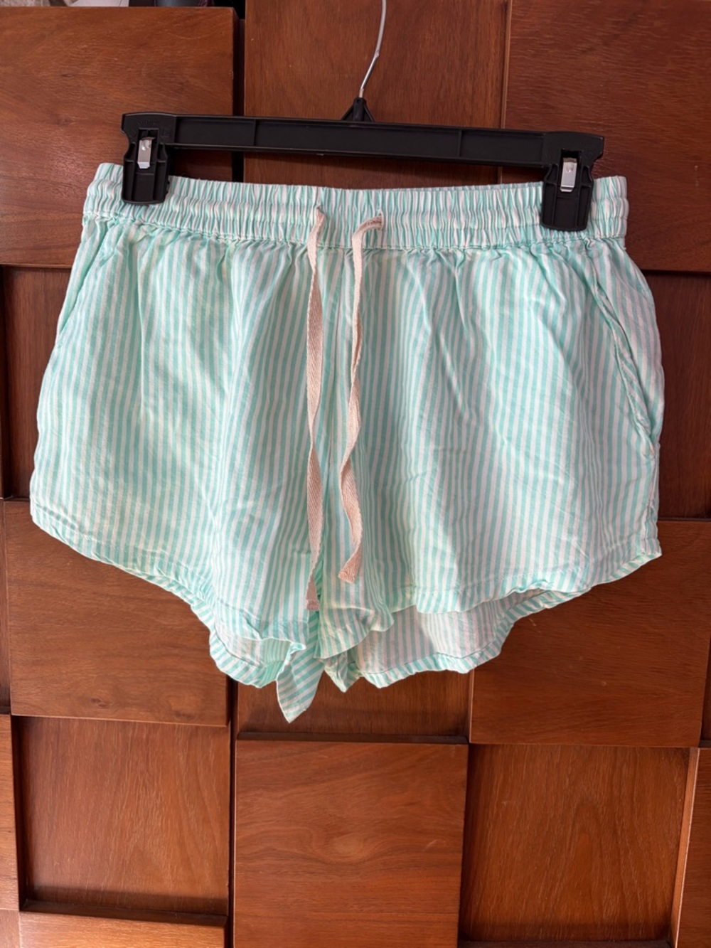 Billabong Mint Green & White Striped Drawstring Shorts
